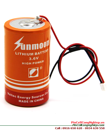 Sunmoon ER34615M; Pin nuôi nguồn PLC Sunmoon ER34615M lithium 3.6v D 13500mAh (zắc trắng)